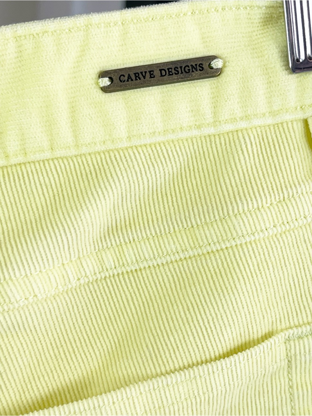 Carve Designs Oahu 6” Corduroy shorts in summer citrus yellow. 8 - Picture 6 of 8